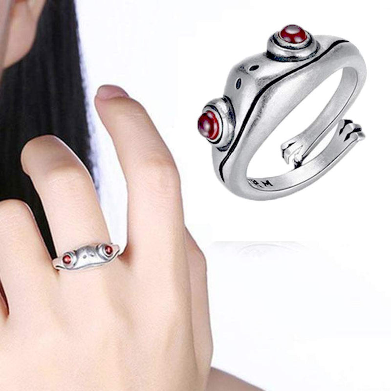 [Australia] - 3PCS Frog Rings, Real Sterling Silver Frog Open Rings for Women Vintage Cute Animal Finger Ring Fashion Party Jewelry Gifts, Can Adjustable Size (Frog Rings) 