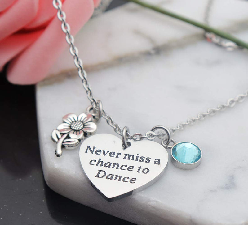 [Australia] - Eilygen Dancer Gift Dance Girl Necklace Never Miss a Chance to Dance Stainless Steel Necklace 