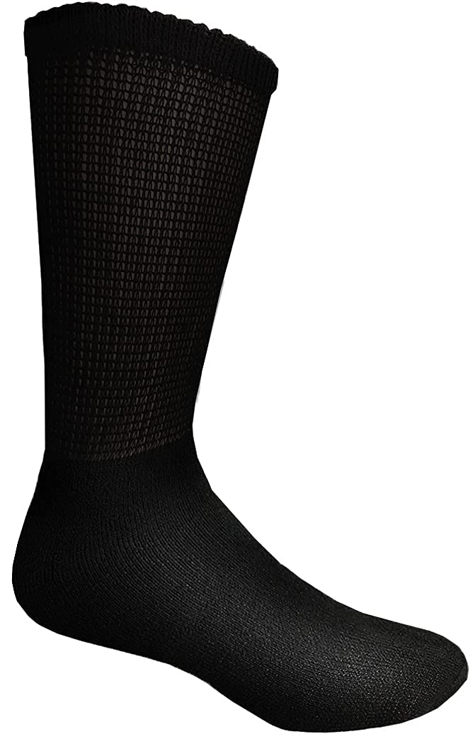 [Australia] - Yacht & Smith Men and Women Value Pack of Ring Spun Cotton Crew Diabetic, Nephropathy Socks Black 