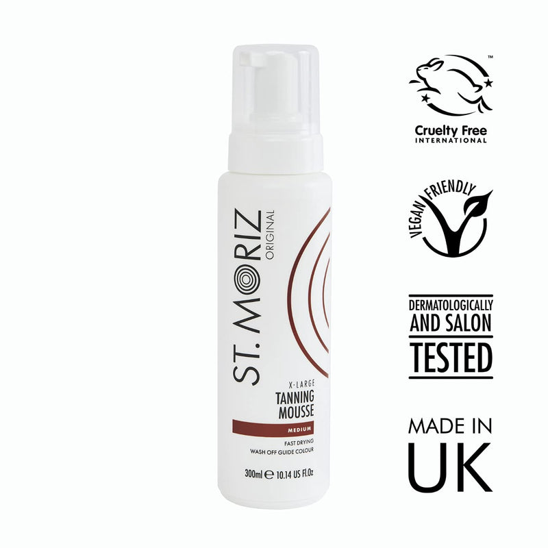 [Australia] - St Moriz Original Extra Large Instant Tanning Mousse, Fast Drying Vegan Fake Tan, Medium (300ml) 