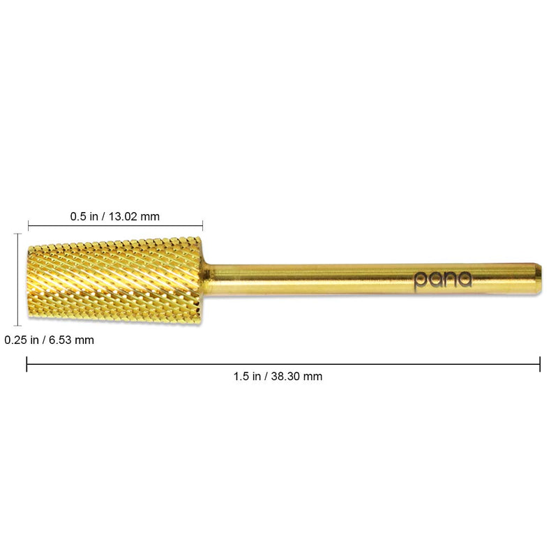 [Australia] - Pana Professional USA Gold TAPERED Barrel Bit Nail Drill (Grit: EXTRA FINE - XF) 3/32" Shank Size 