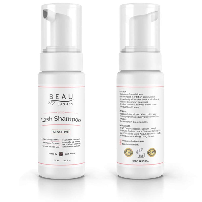 [Australia] - Eyelash Extension Foam Cleanser Shampoo & Brush (150ml) - Sensitive Paraben & Sulfate Free Eyelid/Lash Foaming Wash Cleaner To Remove Makeup Residue & Mascara - Perfect For Salon Use And Home Care 5.07 Fl Oz (Pack of 1) 