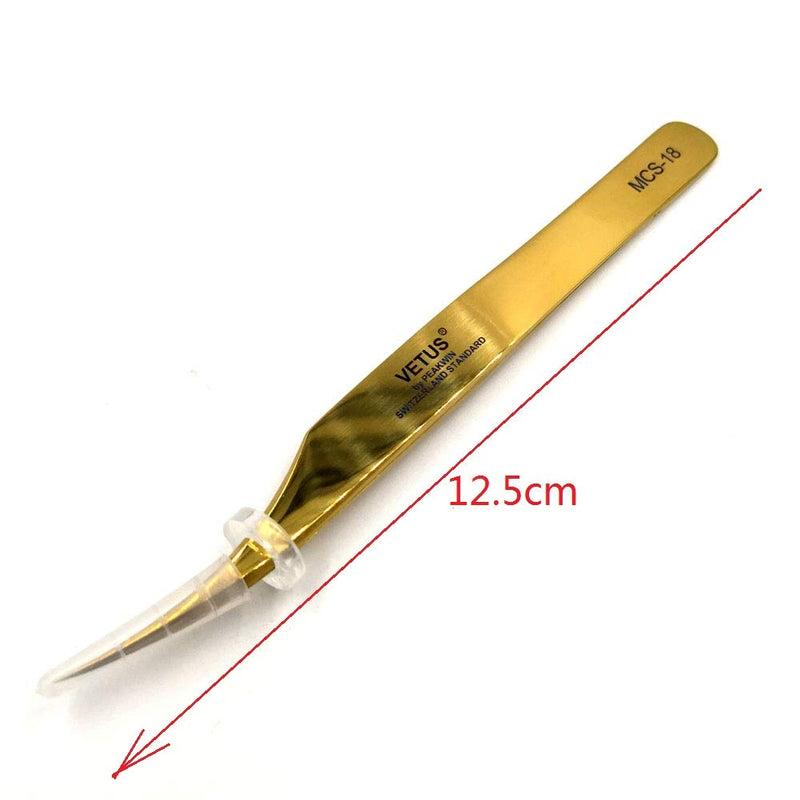 [Australia] - Vetus MCS Makeups Tweezers for Beauty Eyelashes Grip Picking Selection Works (MCS-18) MCS-18 