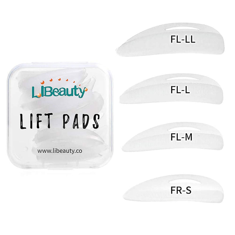 [Australia] - Libeauty Lash Lift Pads Rods 16Pcs Eyelash Perm Lift Silicone Rods 4 Size Reusable Eyelash Perming Curler Shield Pads with Premium PU Storage Case for Perfect Lash Lifting White 