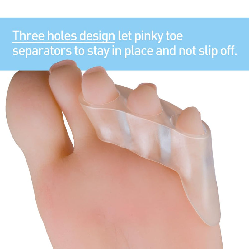 [Australia] - 8 Pack Gel Toe Corrector Pinky Toe Separator Pain Relief Toe Protector Relieve Bunion Foot Care Tools Three-Hole Little Toe Separator 