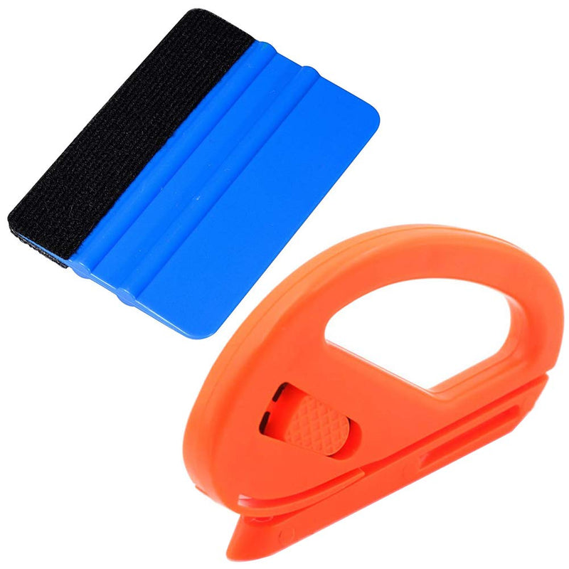 [Australia] - Wallpaper Smoothing Tool Kit Include red Squeegee,Medium-Hardness Squeegee, blue Tape Measure,snitty Vinyl Cutter and Craft Knife with 5 Replacement Blades for Adhesive Contact Paper Application Win Basic kit 