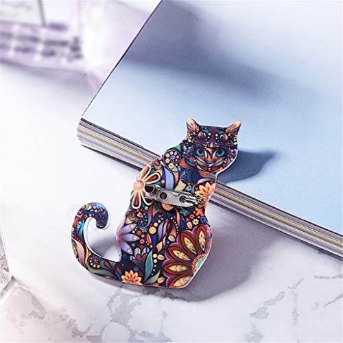 [Australia] - BeeSpring Animal Brooch Fashion Retro Acrylic Cat Brooch (Squattin)） 