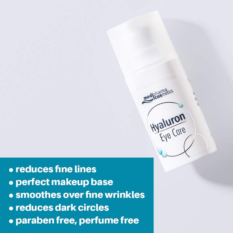 [Australia] - Medipharma Cosmetics Hyaluron Eye Care Cream - Reduces Wrinkles, Dark Circles & Puffing - Paraben Free - Moisturizer - Suitable For Dry, Sensitive Skin - 15 ML 