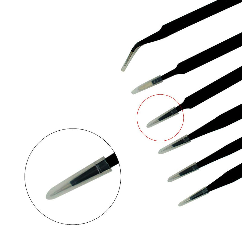 [Australia] - 6 Set Stainless Steel Anti-magnetic Anti-acid High-precision Tweezers Pointed Super Hard Special Tip Tweezers 