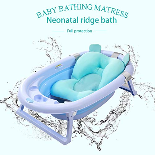 [Australia] - Baby Bath Pad, SHANGSKY Baby Bath Cushion Newborn Bath Seat Support Pad Infant Bath Pad Floating Soft Baby Bath Pillow Anti-Slip Newborn Bath Tub Cushion for 0-12 Month (Blue) 