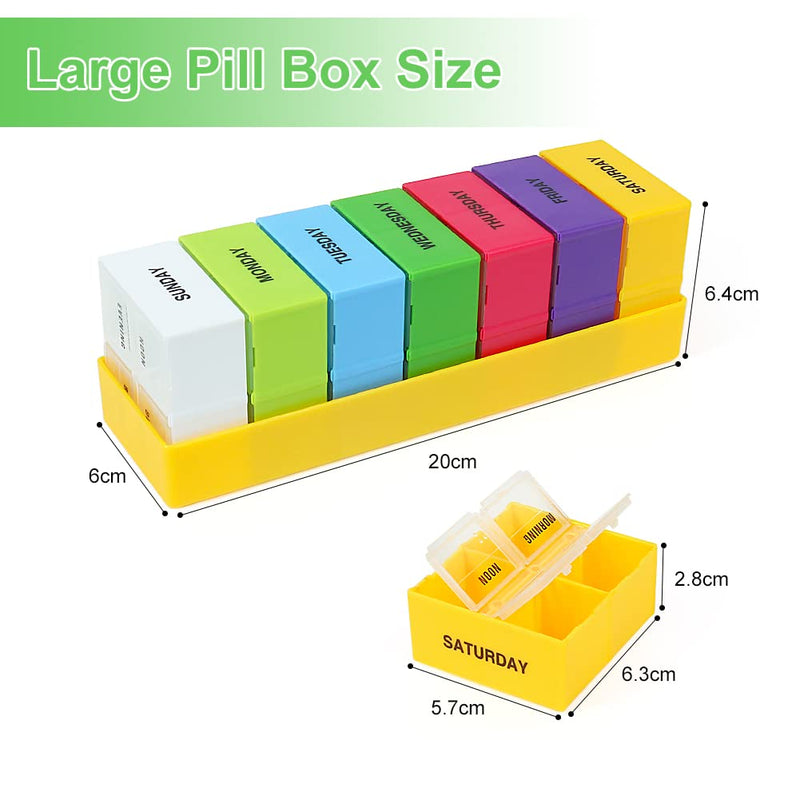[Australia] - Large Pill Box 7 Day 4 Times a Day,Weekly Medicine Storage Box Tablet Organiser for Pills, Vitamin, Medication and Tablets, Fish Oils 