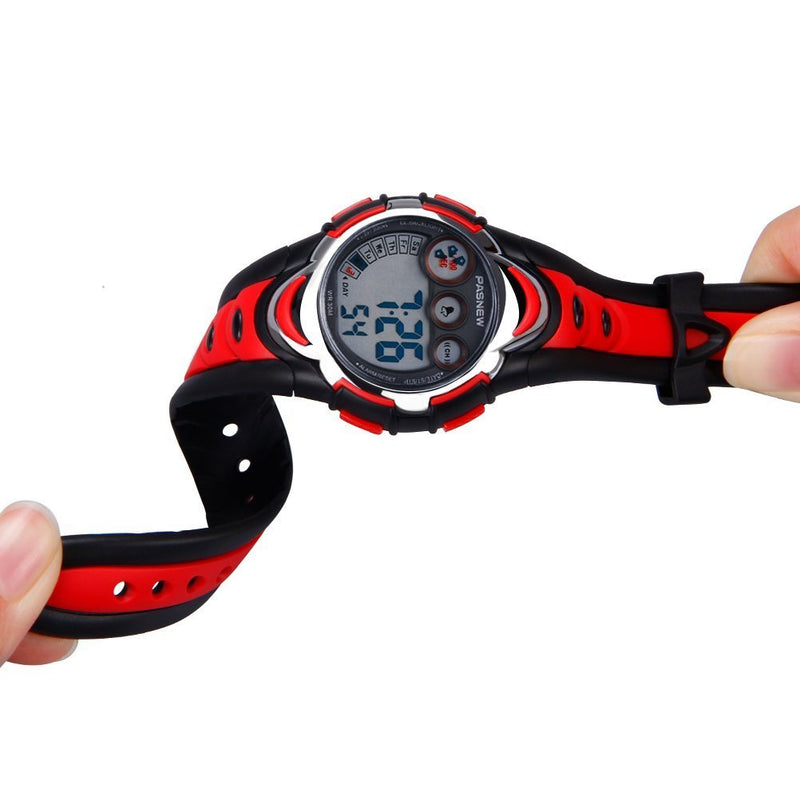 [Australia] - Waterproof Boys/Girls/Kids/Childrens Digital Sports Watches for 5-12 Years Old Red 