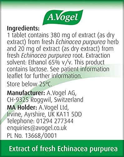 [Australia] - A.Vogel Echinaforce Echinacea Tablets | Relieves Cold & Flu Symptoms by Strengthening the immune System | 42 Tablets 