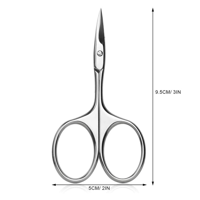 [Australia] - BEZOX Curved Blade Scissors Used as Cuticle Scissors,Nail Scissor or Eyebrow Scissors, Professional Stainless Steel Manicure Scissors for Man and Women - W/Leather Packing Bag Light Silver 