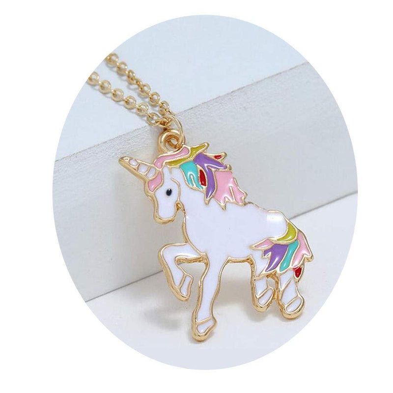 [Australia] - Unicorn Necklace Rainbow Unicorn Necklace Pendant Jewelry Gifts for Girls Best Friend Granddaughter Christmas Birthday Gifts Alloy Metal 