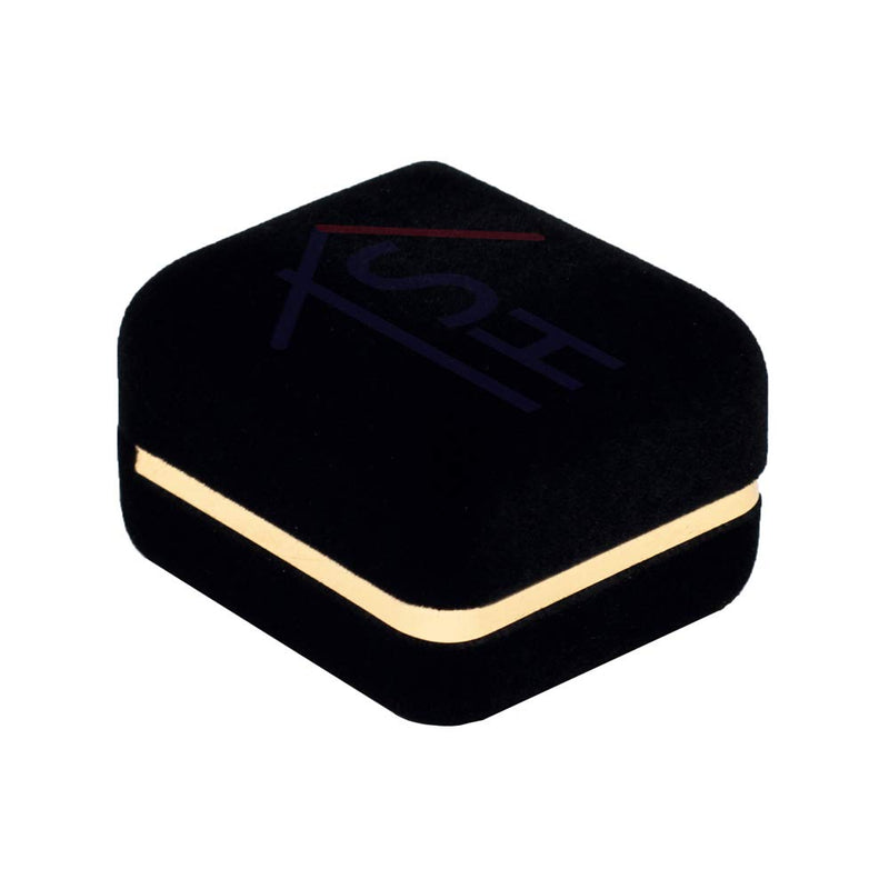 [Australia] - 3 Pack Black Velvet Ring Box with Gold Trim Jewelry Gift Boxes Displays-by R J Displays 