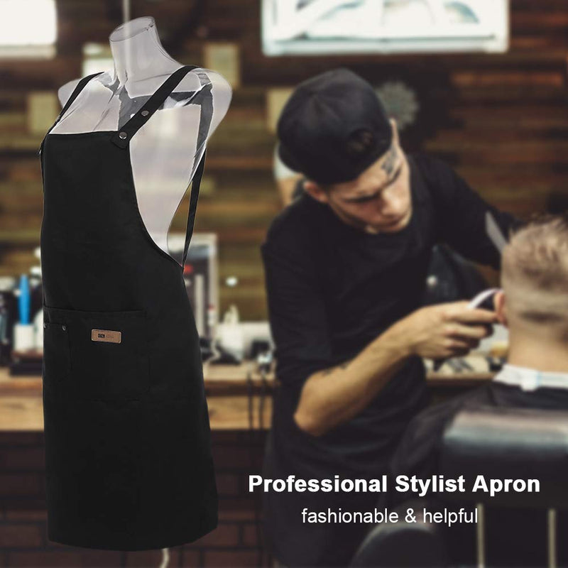 [Australia] - Hairdresser Apron Anself Professional Stylist Apron Waterproof Hairdressing Coloring Shampoo Haircuts Cloth Wrap Hair Salon Tool (Black) Black 