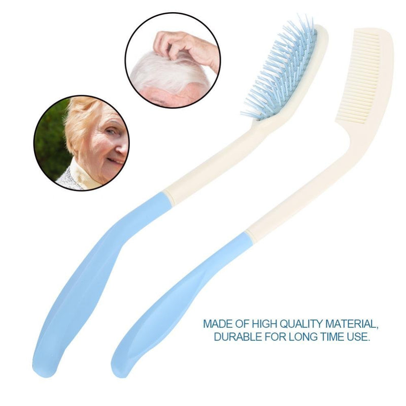 [Australia] - Long Handle Soft Comb and Brush, Long Handled Comb and Brush Set Long Handle Comb Hair Brush Anti-Slip Ergonomic Long Comb Reach(Comb) 