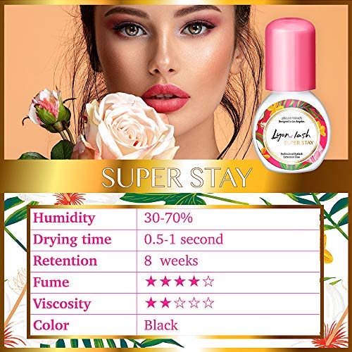 [Australia] - Lyon Lash SUPER STAY 10ml Eyelash Extension Performance Glue | 1 Sec Dry Time | Up to 8 Weeks Retention | Black Adhesive Supplies for Professional Use 