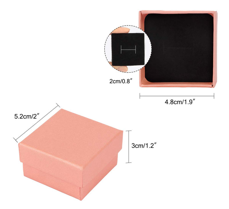 [Australia] - Kraft Ring Earring Box, Dedoot 30 Pcs Small Ring Gift Box 2x2x1.2 Inch Square Cardboard Jewelry Gift Box with Velvet Cushion, Pink 