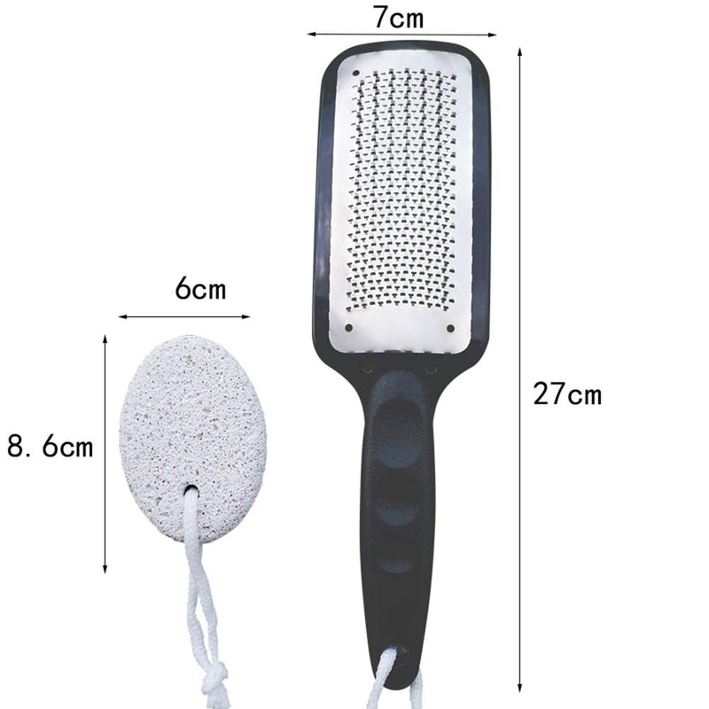 [Australia] - The Original Pumice Stone for Feet and Foot File Set – Rust-Resistant Stainless Steel Foot Scrubber, Scraper, or Callus Remover and Stone Help Smooth Rough, Dry Heels and Feet – Spa and Pedicure Items 