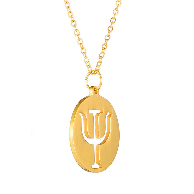 [Australia] - AOCHEE Psi Symbol Necklace Greek Letter Necklace Psi Pendant Necklace Medical Sign Jewelry Rose Gold2 