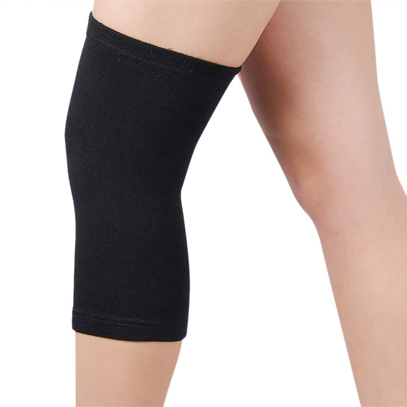 [Australia] - 1 Pair Women Men Knee Brace Soft Warm Knee Immobilizer Brace Thin Knee Compression Sleeve Wrap Elastic Leg Knee Support Brace Stabilizer for Tendonitis Ski Running Basketball Sports Unisex black Medium 