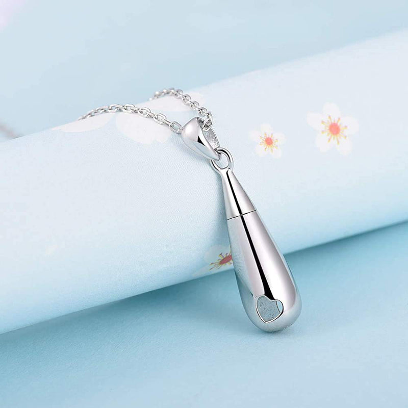 [Australia] - Vanski Simple Teardrop Cremation Urn Necklaces for Ashes Keepsake Memorial Jewelry with Filling Tool Style A 