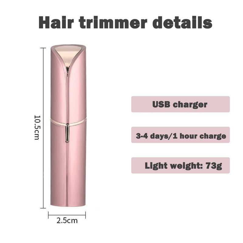 [Australia] - Facial Hair Removal for Women, Painless Face Hair Shaver Electric Hair Remover Mini Face Hair Trimmer USB Rechargeable Body Razor for Face/Cheek/Lips/Peach Fuzz/Chin with Clean Brush & Storage Bag 