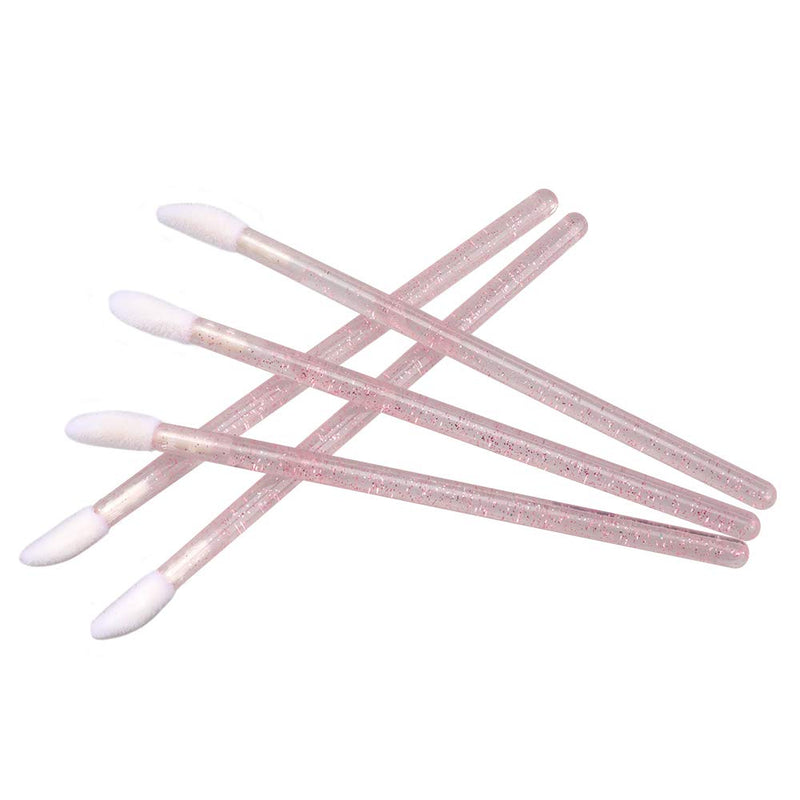 [Australia] - 100PCS Glitter Crystal Lip Brush, Disposable Lip Brushes Lip Gloss Applicators Lipstick Gloss Wands Applicator Perfect Makeup Tool Kits (Pink) Pink 