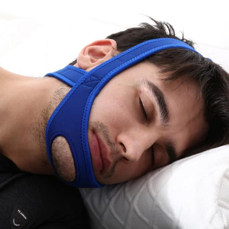 [Australia] - Chin Strap Snoring Anti Snoring Chin Strap, Anti Snoring Chin Strap, Sleep Aid Anti Snoring, Anti Snoring Solutions Belt, Snoring Stop Belt, 2 Colors (Blue) Blue 