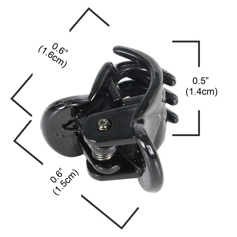 [Australia] - 12 Pcs Mini Hair Clips Plastic Hair Accessories Clips Hair Claws Pins Clamps for Girls, Women (Black) 12pcs Black 