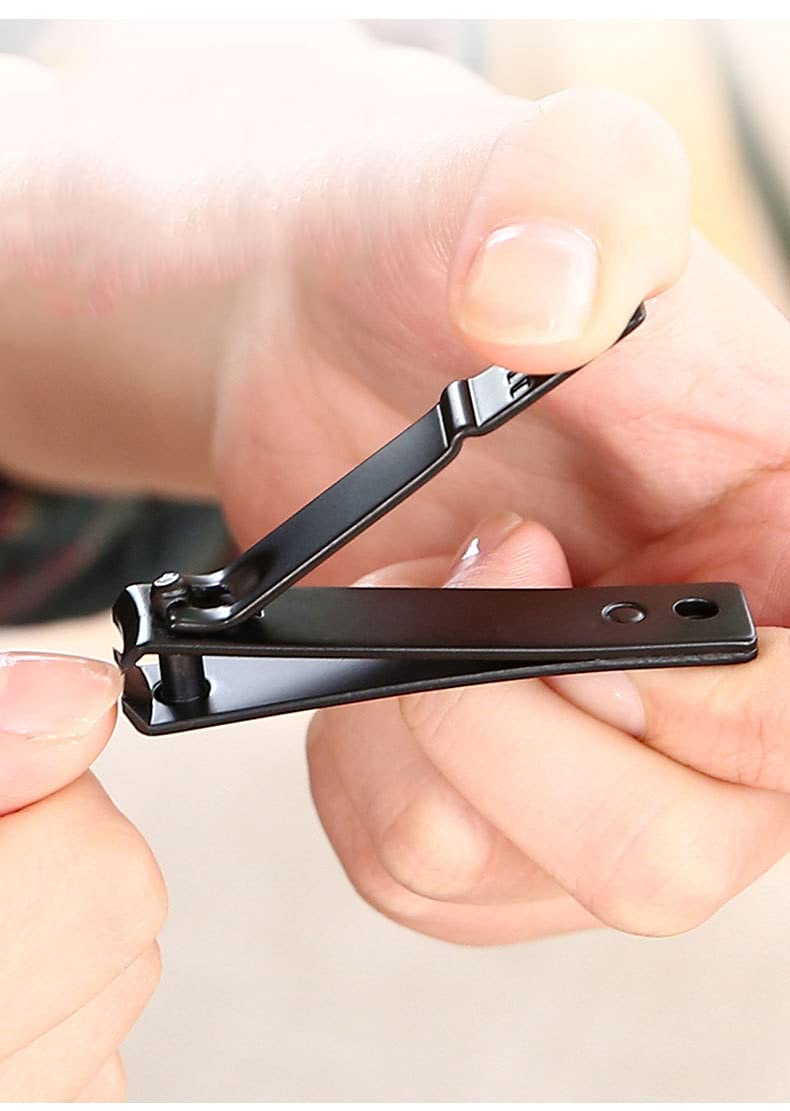[Australia] - Nail Clippers, Made with Heavy Duty Stainless Steel, Sharp Nail Trimmer Pedicure for Thick Fingernail Toenail Men Women - Black 