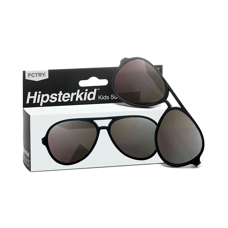 [Australia] - Hipsterkid Baby & Kids Aviator Sunglasses - UV Protection w/ Stay-On Strap for Toddlers, Infants, Newborns, Girls, Boys Black/Aviators Ages 0-2 