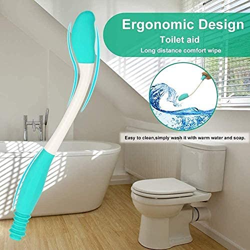[Australia] - Toilet Aid Easy Wipe, Long Range Comfort Wipe Handle Range Comfort Bottom Wiper Holder Toilet Paper Tissue Grip Wiping Helper 