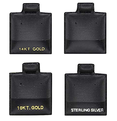 [Australia] - N'icePackaging - 100 Qty Plain Black 1" x 1" Vinyl Puff Pad Earring Cards - for Display & Sales - Clip/Wire/Post Earrings 1" x 1" 