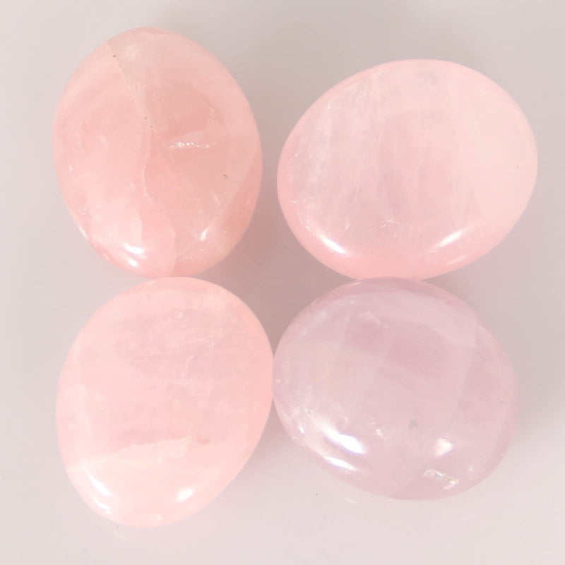 [Australia] - Orientrea Rose Quartz Palm Stone-4 Pcs Rose Quartz Palm Stone Pocket Energy Stone, Smooth Rose Quartz Healing Crystal and Worry Stones (Rose Quartz) 