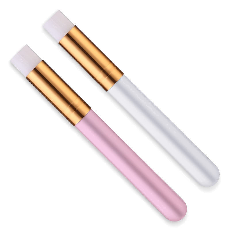 [Australia] - Molain Lash Shampoo Brushes,2 Pieces Nose Pore Deep Cleansing Facial Brush, Eyelash Extensions Brush Washing Brush Lash Cleanser 2 Colors Pink and White 