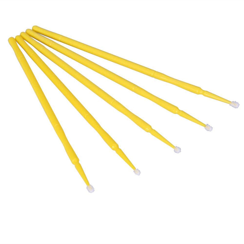 [Australia] - 4 Colors Available 100PCS/Bag Disposable Micro Applicator Brushes, Women Disposable Eyelash Extension Brushes for Makeup brushes, Extension Mascara Brush Eyelash Glue Cleaning Stick, (2.5mm)(yellow) yellow 