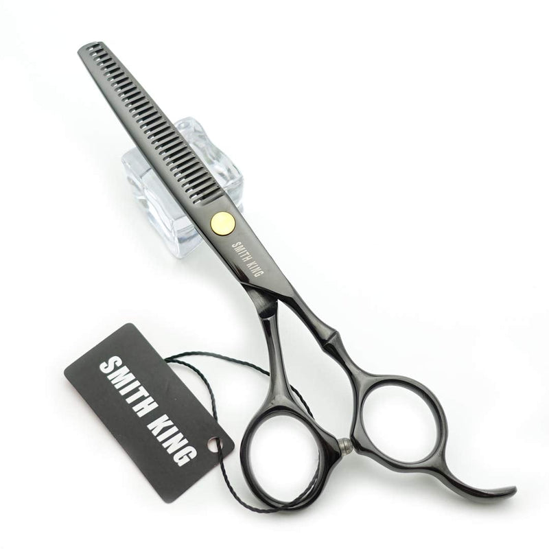 [Australia] - Hairdressing Scissors Set Hair Scissors Set Thinning Scissors Blending Texturizing Shears Set Professional Hairdresser Haircut Salon Barber Scissors Kit with Comb for Man, Women and Kids 6.0 Inch Bright Black 