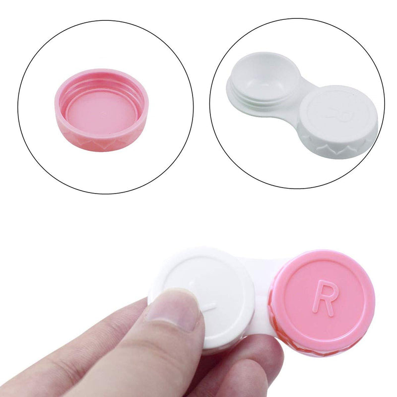 [Australia] - 25 Pack Contact Lens Cases Portable Contact Lens Container Contact Lens Soaking Storage Case with L and R Caps, 5 Colors 