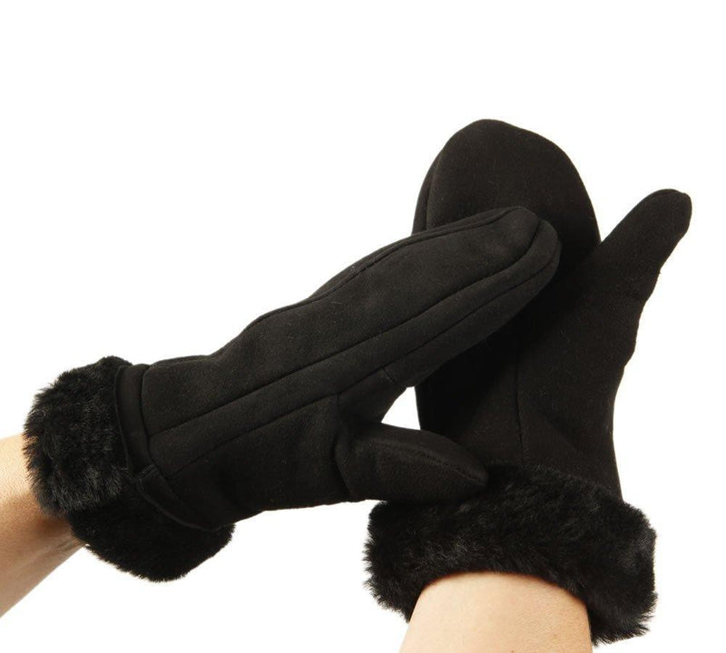 [Australia] - Simons Leather Womens Sheepskin Mittens In Black M 