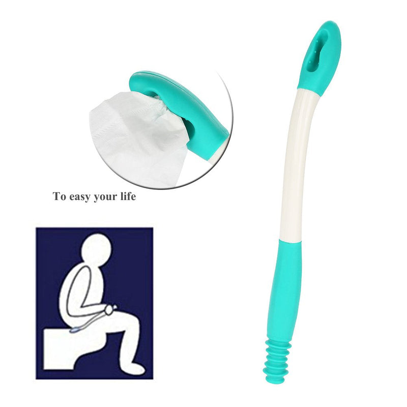 [Australia] - Bottom Bum Wiper, Long Handle Reach Comfort Bottom Wiper Holder Toilet Paper Bottom Buddy Toilet Tissue Wiping Aid Incontinence Aid Obese Elderly Disability 