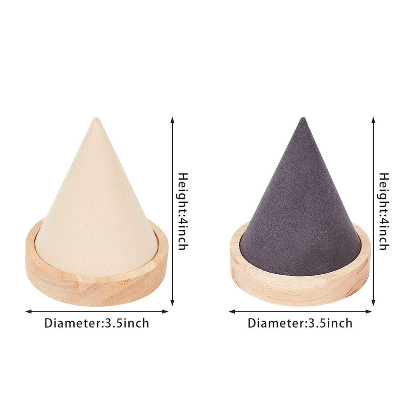 [Australia] - FINGERINSPIRE 2Pcs Wood Bracelet Holder Cone Shaped Bracelet Jewelry Display Stand Bangle Bracelet Watch Holder for Exhibit/Trade Shows/Retail Stores 