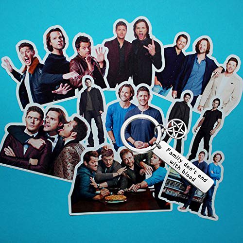 [Australia] - Lywjyb Birdgot Supernatural Inspired Gift SPN Jewelry Family Don't End with Blood Best Friend Keychain Supernatural Fans Gift Sam Dean Winchester Gift 