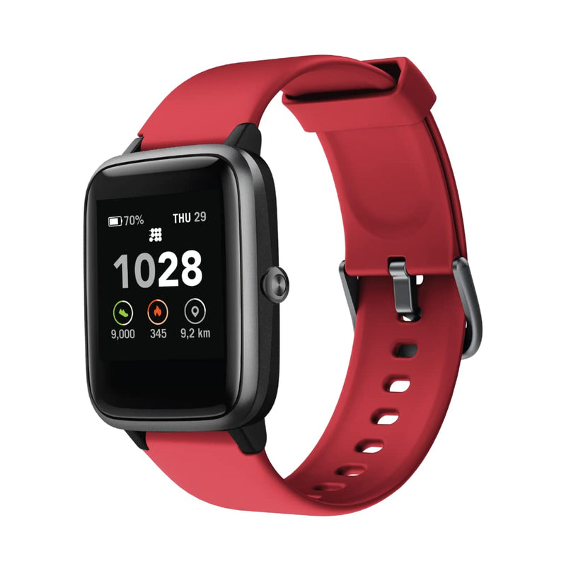 [Australia] - Cubitt CT2S Series 2 Smart Watch 1.3" Touch Screen, Fitness Tracker, with Heart Rate, Blood Oxygen, Stress and Sleep Monitor, IP68 Waterproof, Step Counter, Pedometer Smartwatch Women Men Crimson Red 