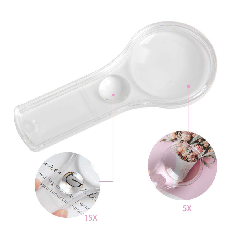 [Australia] - Hapy Shop 18 Pack Hand Lens 5X and 15X Magnifiers Handheld Plastic Magnifying Glasses for Home, Classroom Use Portable Reading Magnifiers 