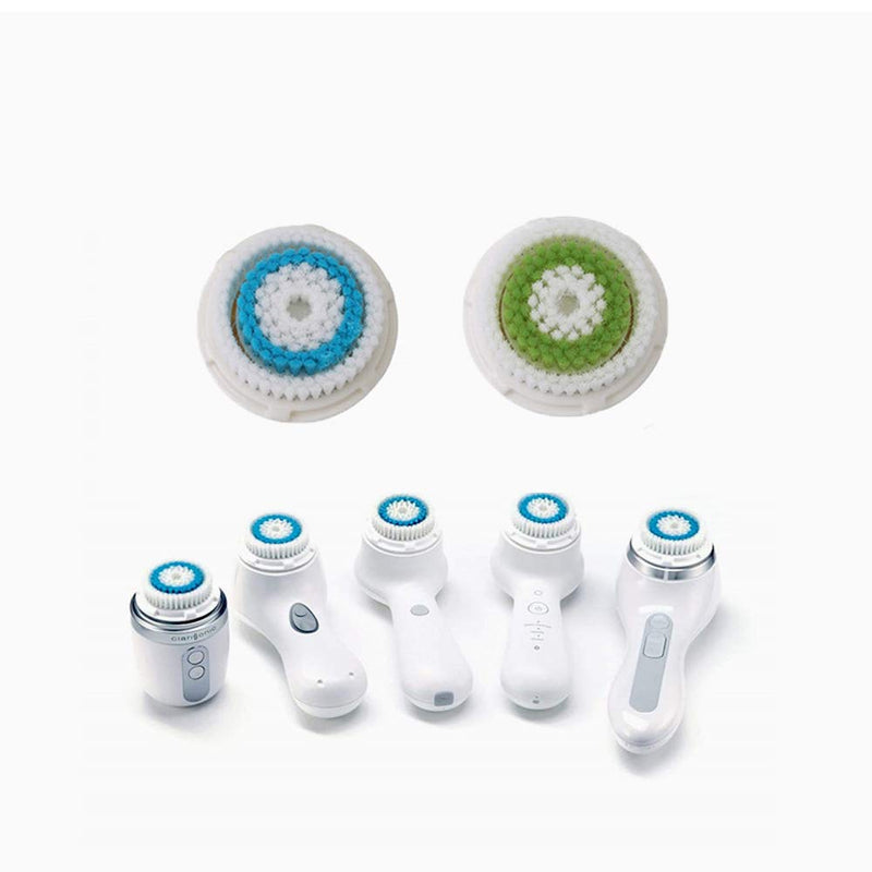 [Australia] - Facial Cleansing Brush Head Replacement, Deep Pore Facial Brush Heads For Clogged and Enlarged Pores(3Green 3Blue) Blue Brush Heads 