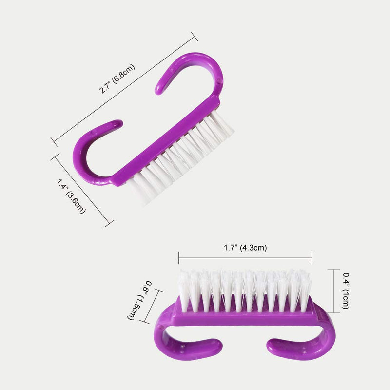 [Australia] - Avarosa Nail Brushes Set, Pack of 4, Scrubbing Cleaning Brush, Pedicure Brushes, Premium Quality and High Performance, Plastic Handle, Ergonomic Design, Smooth Texture. (Purple) Purple 