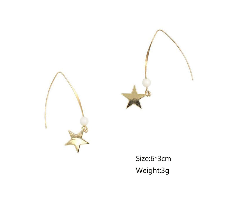 [Australia] - BERYUAN Sequins Pearl Star Headband Earrings Set Gold Wedding Hair Accessories Tassel Star Pendant Jewelry for Her Gift for Women Girls (Gold) 